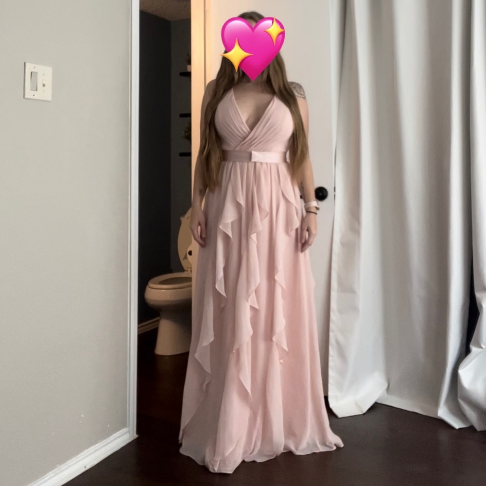 Vera Wang Ruffle Dress Size 6 Blush Pink